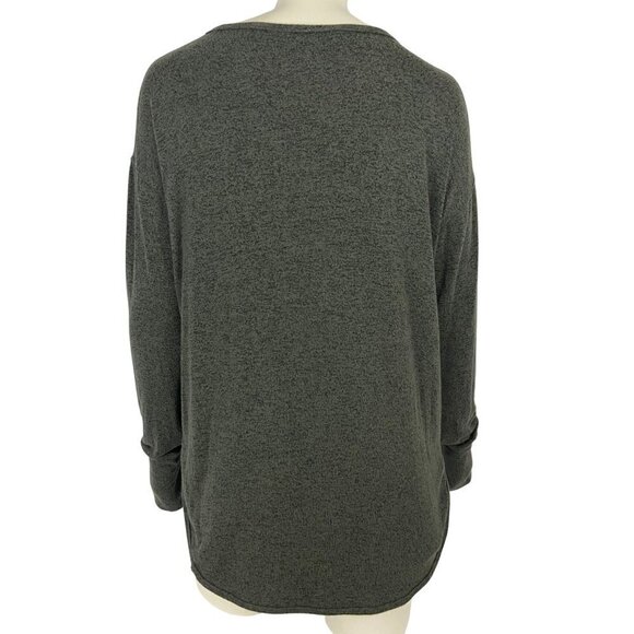 Athleta Luxe Pose Thumb Hole Gray Marled Tunic Top Shirt Size M NWOT - Picture 2 of 5